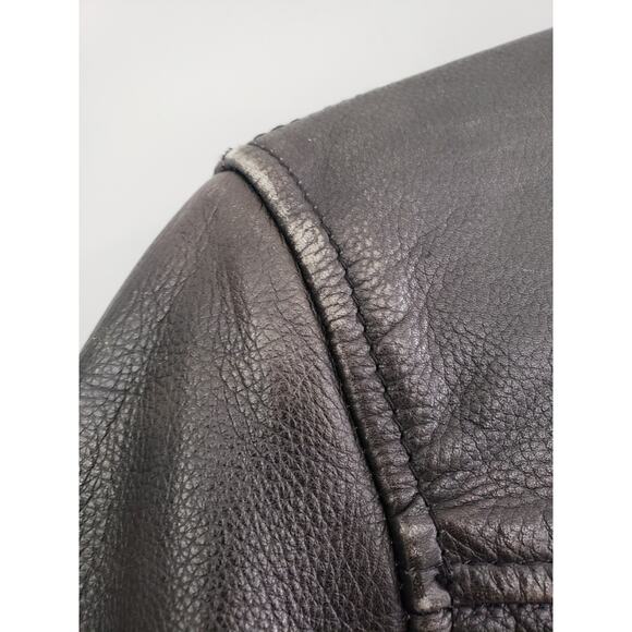 Vintage Vanguard Cowhide Black Leather Jacket Small MOTORCYCLE RIDING LINED 90s - Picture 8 of 16